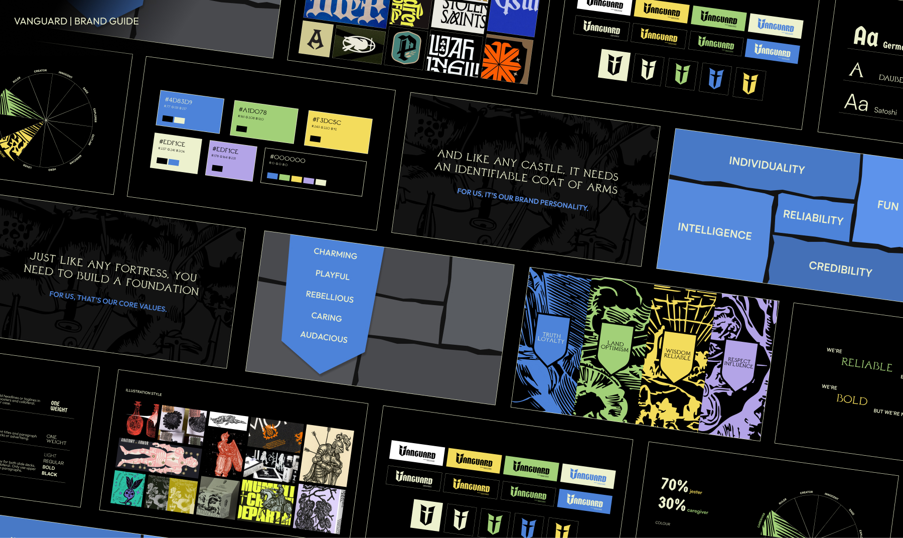 Vanguard graphic overall visual moodboard