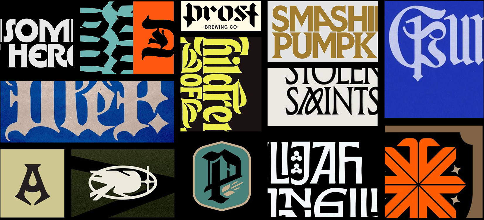 Vanguard typography wordmark moodboard