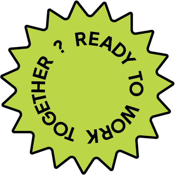 Let's work together spinning in top-right corner